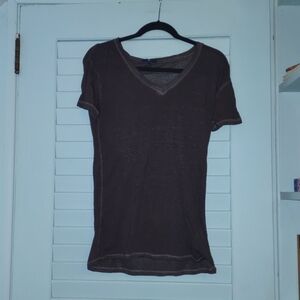 early y2k brown semi sheer casual tee from gap size small